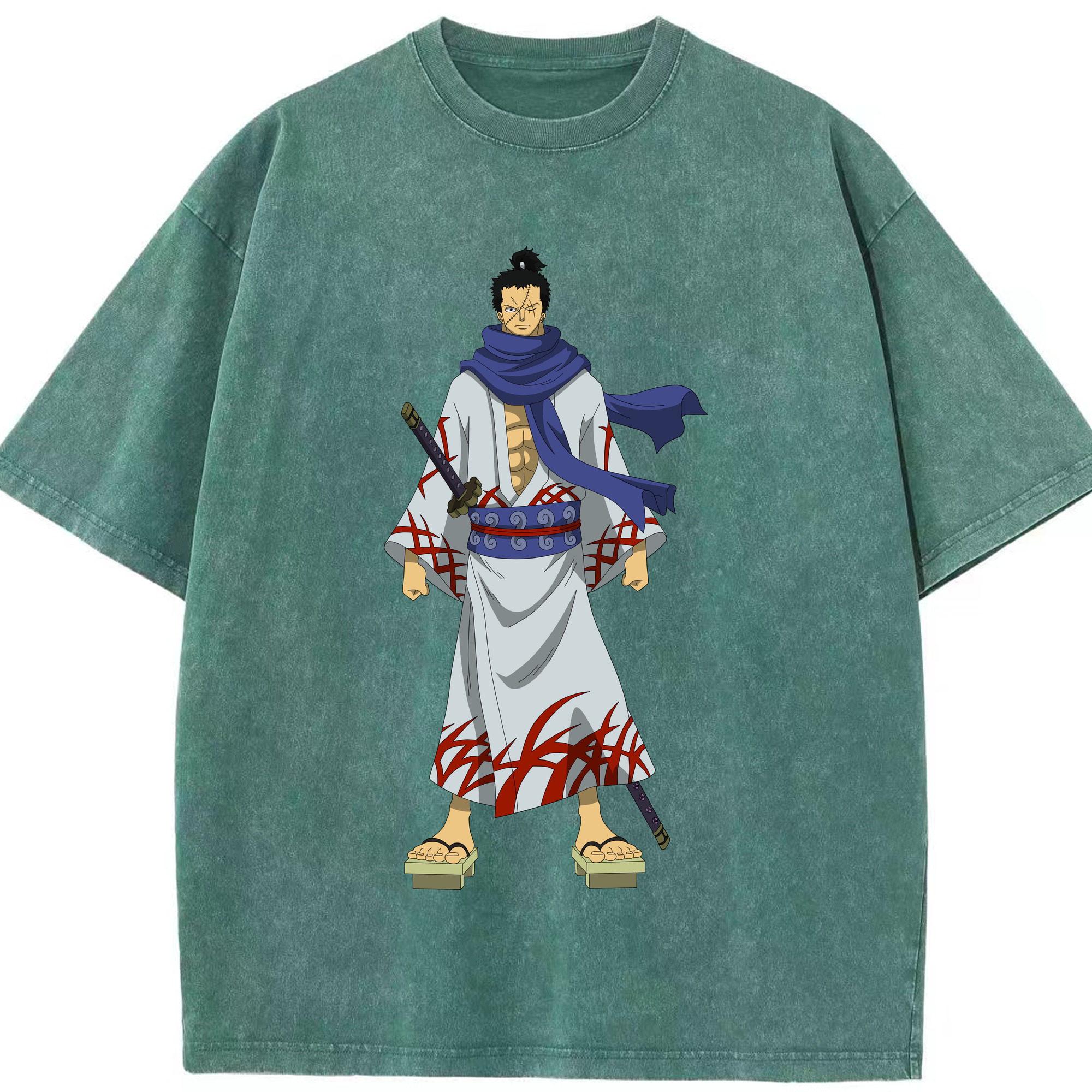 ワンピース ロロノア・ゾロ ONE PIECE Roronoa Zoro 綿100% ヴィンテージ風 半袖Tシャツ（フロントプリント）